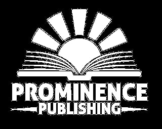 Prominence Publishing logo featuring an open book with a rising sun design above it on a black background